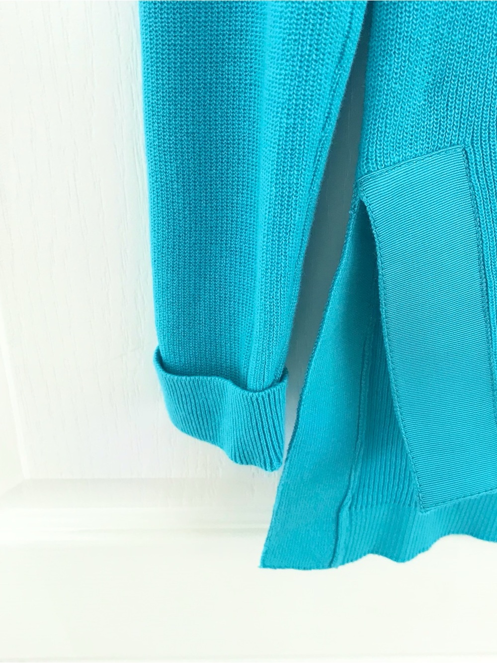 Gretchen Scott Designs Grosgrain Heaven Hi-Lo Turqoise Cardigan, SzXS, NWT - Picture 6 of 8